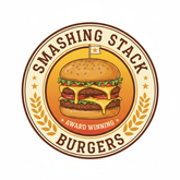 circular logo fo r award winning burger joint 
